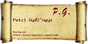 Petzl Gyöngyi névjegykártya