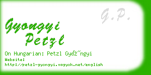 gyongyi petzl business card